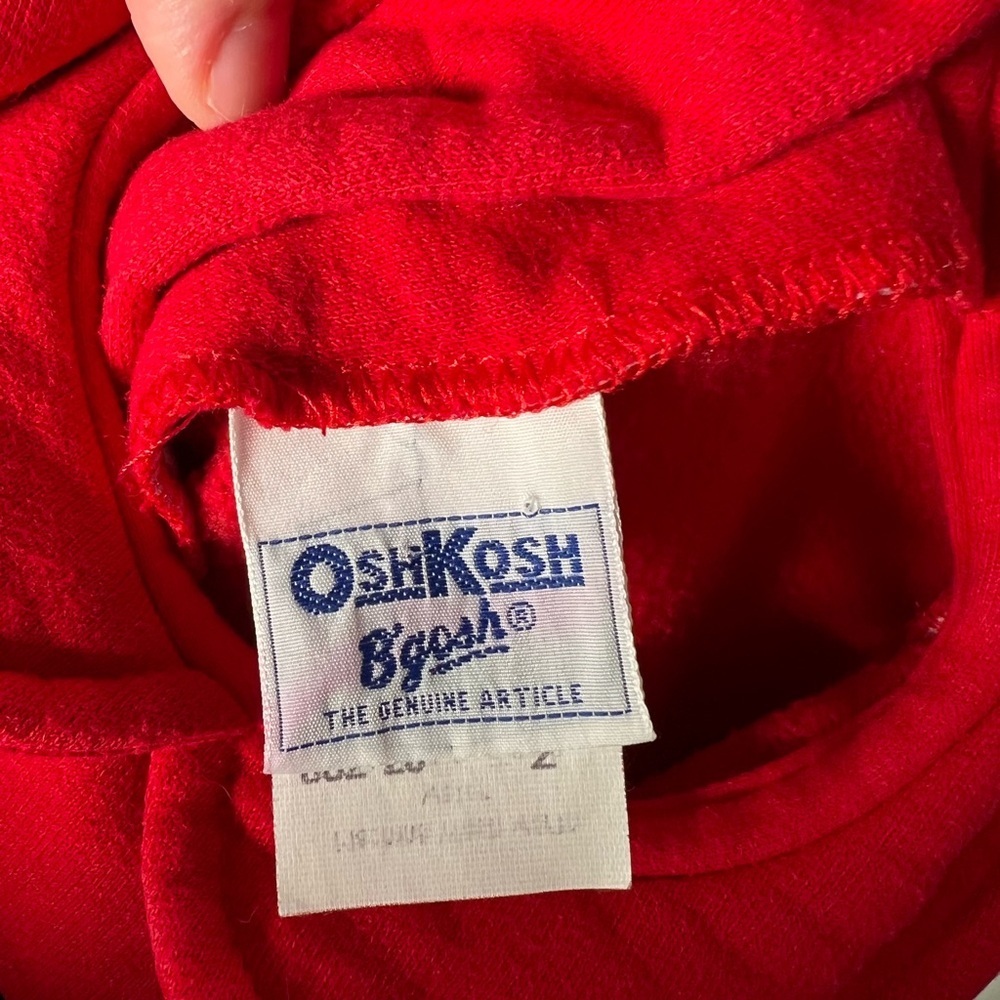 SOLD // Vintage Oshkosh B'Gosh Sweater Red Embroidered Size 2 - Picture 6 of 7